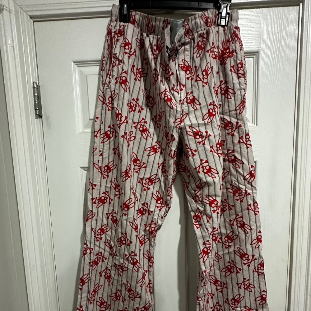 Psycho Bunny Men’s Red White Lounge Sleepwear Pants Size Large